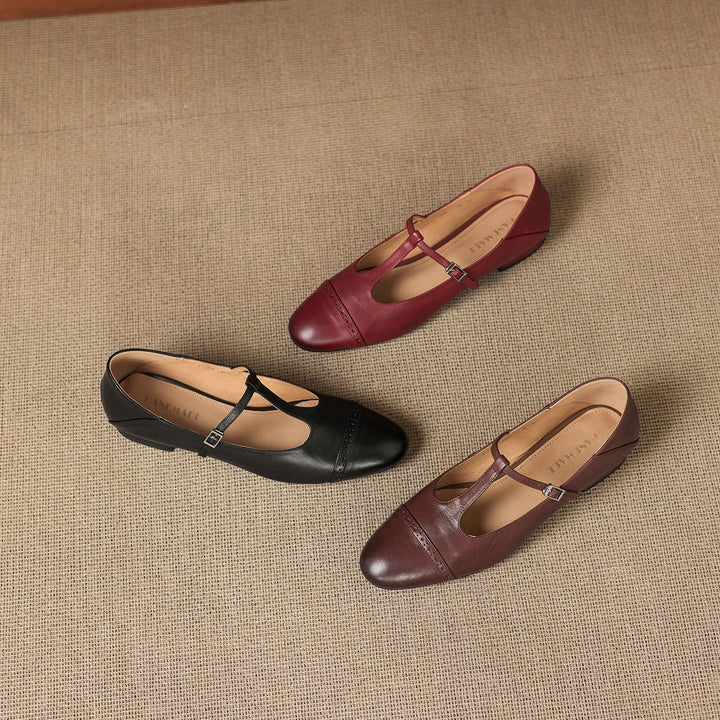 Elina Genuine Leather Flats