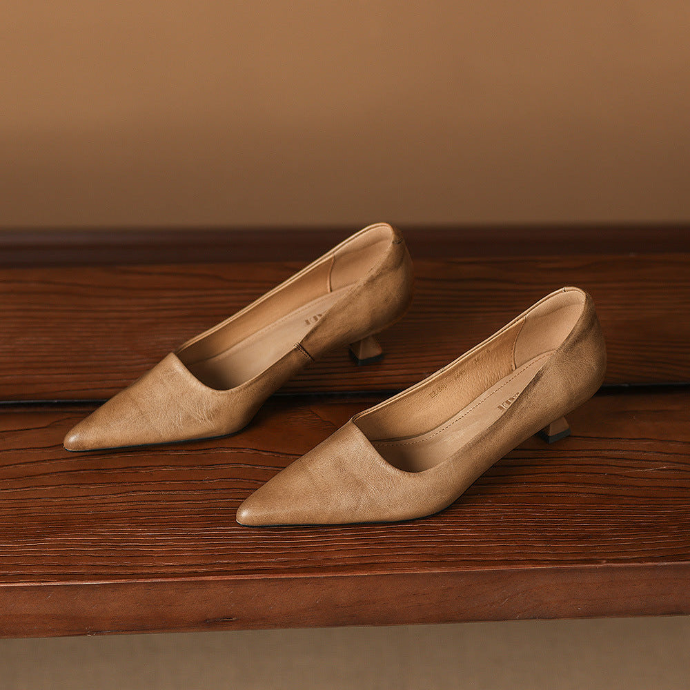 Calina Genuine Leather Heels