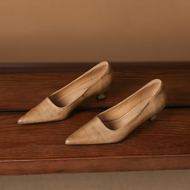 Calina Genuine Leather Heels