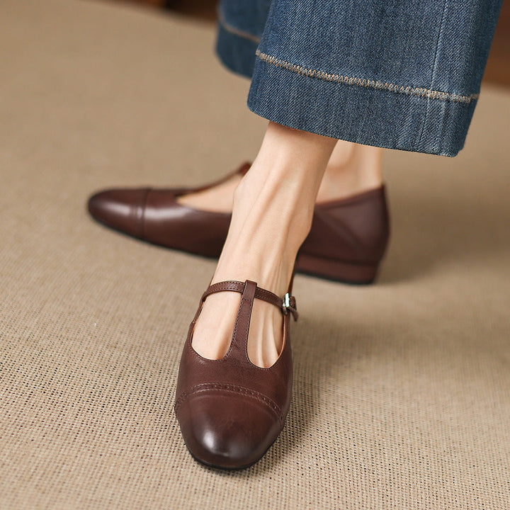 Elina Genuine Leather Flats