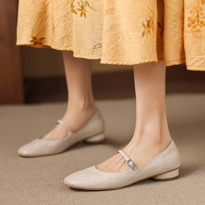 Rose Genuine Leather Flats