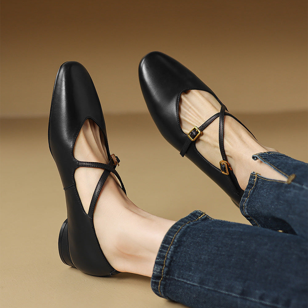 Esmira Genuine Leather Flats