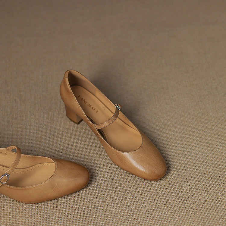Arelis Genuine Leather Heels
