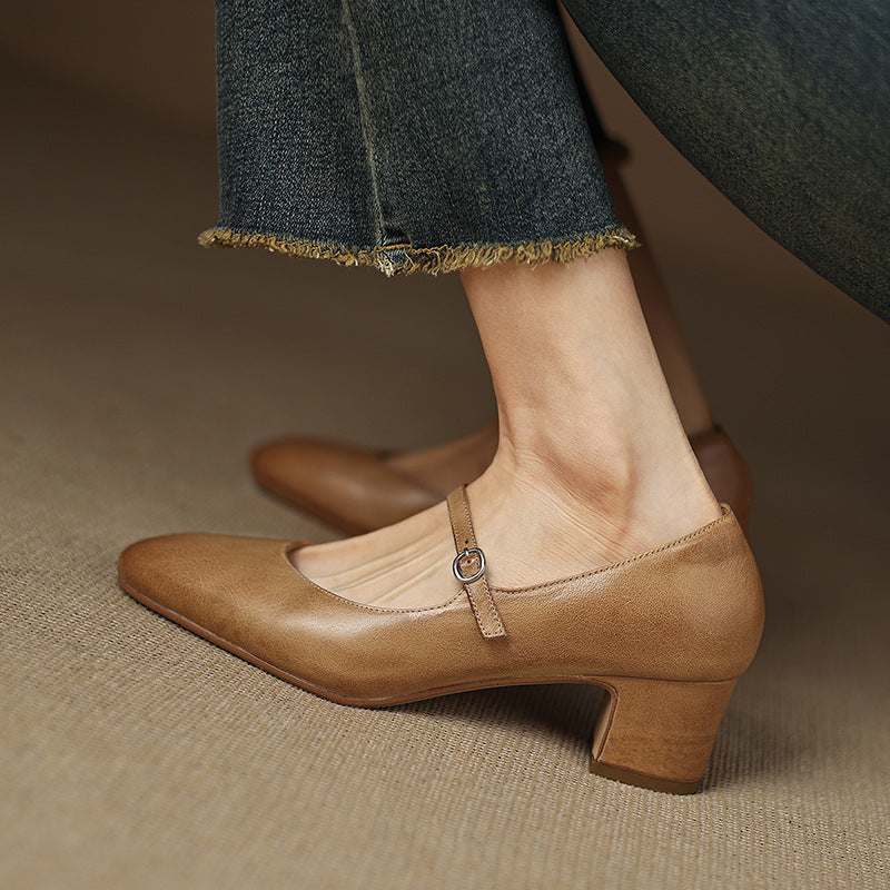 Arelis Genuine Leather Heels