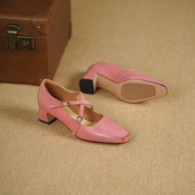 Auri Genuine Leather Heels