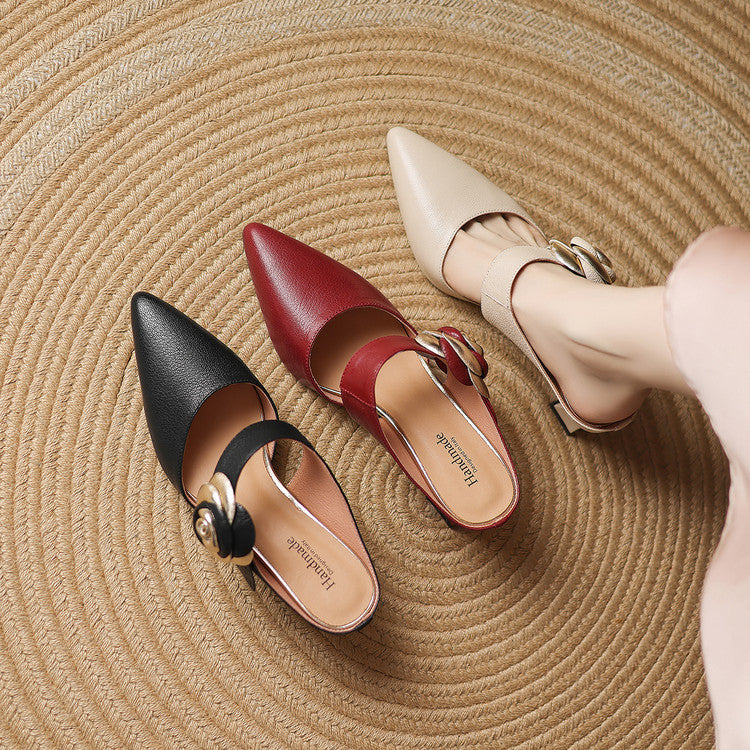 Amaria Genuine Leather Heels