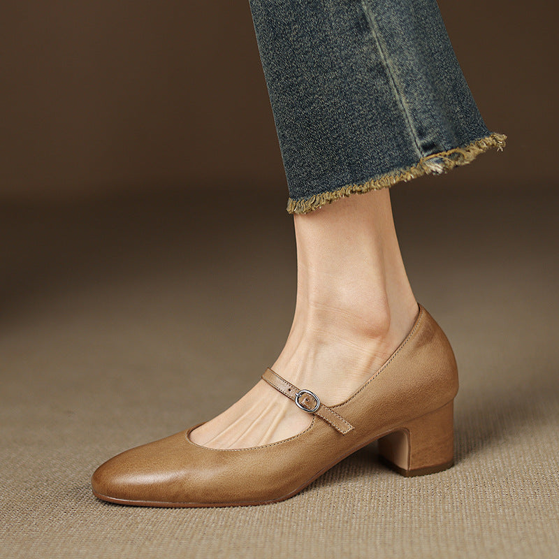 Arelis Genuine Leather Heels