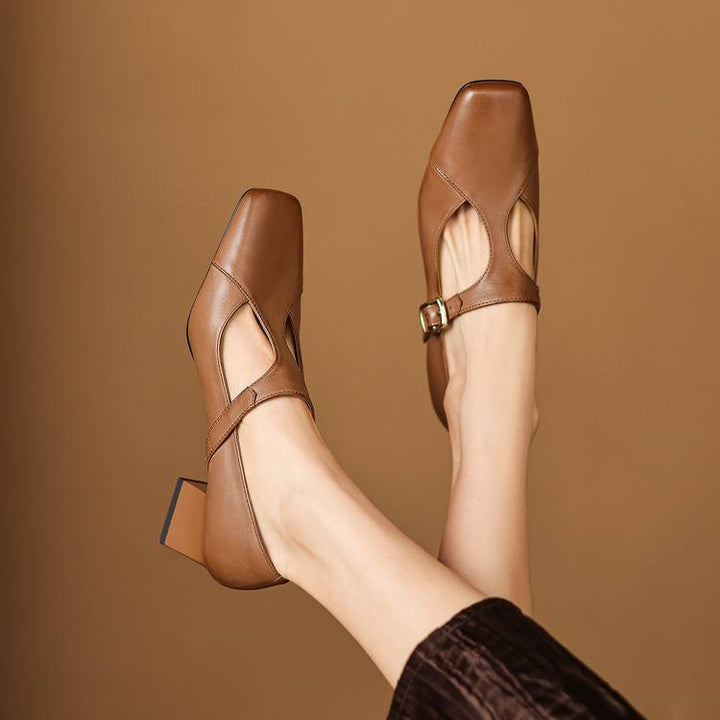 Norina Genuine Leather Heels