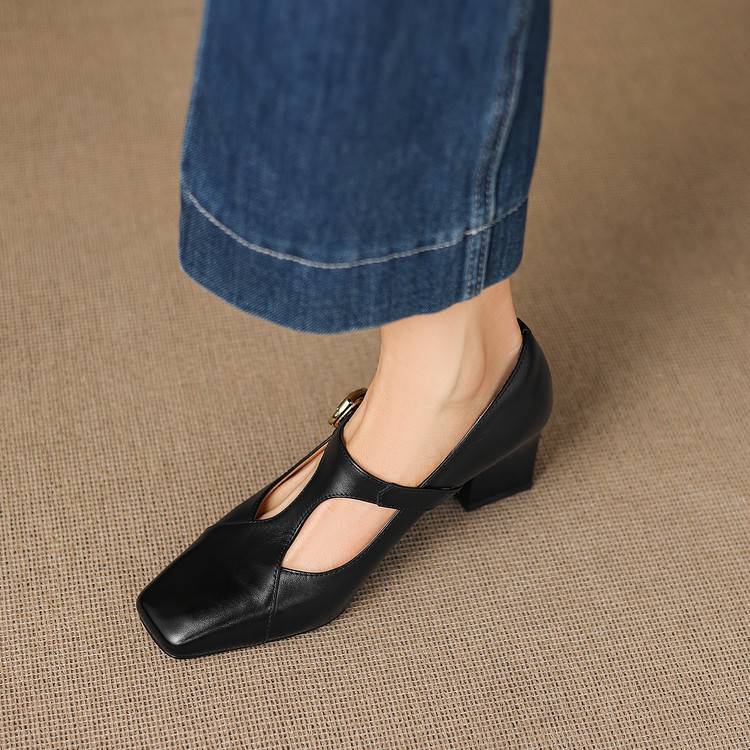 Norina Genuine Leather Heels