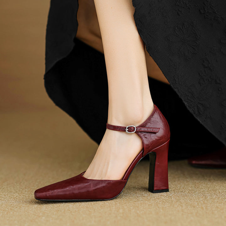 Velinia Genuine Leather Heels
