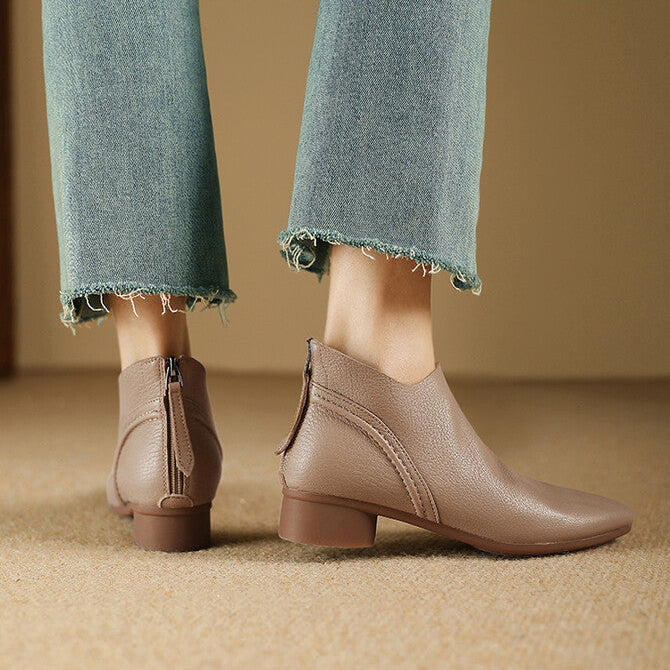 Julia Genuine Leather Ankle Boots