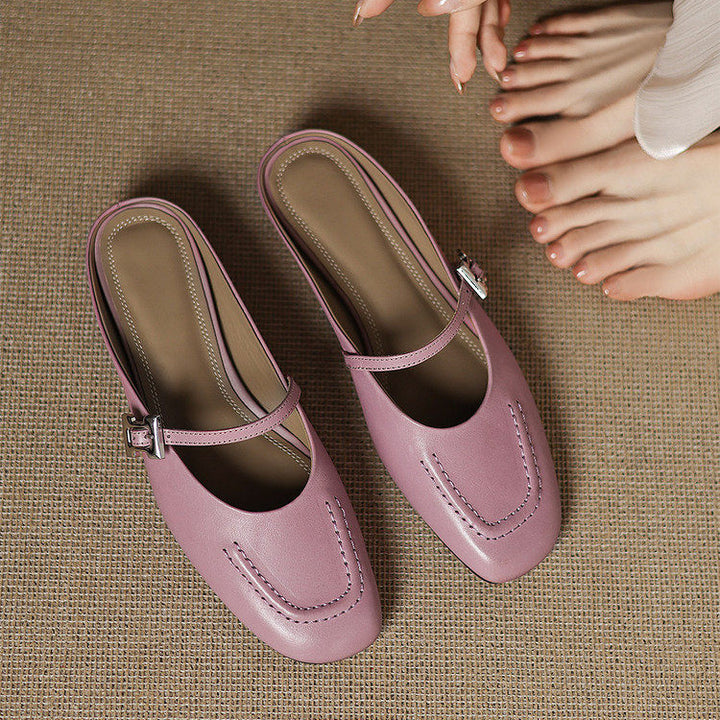 Elira Genuine Leather Mules