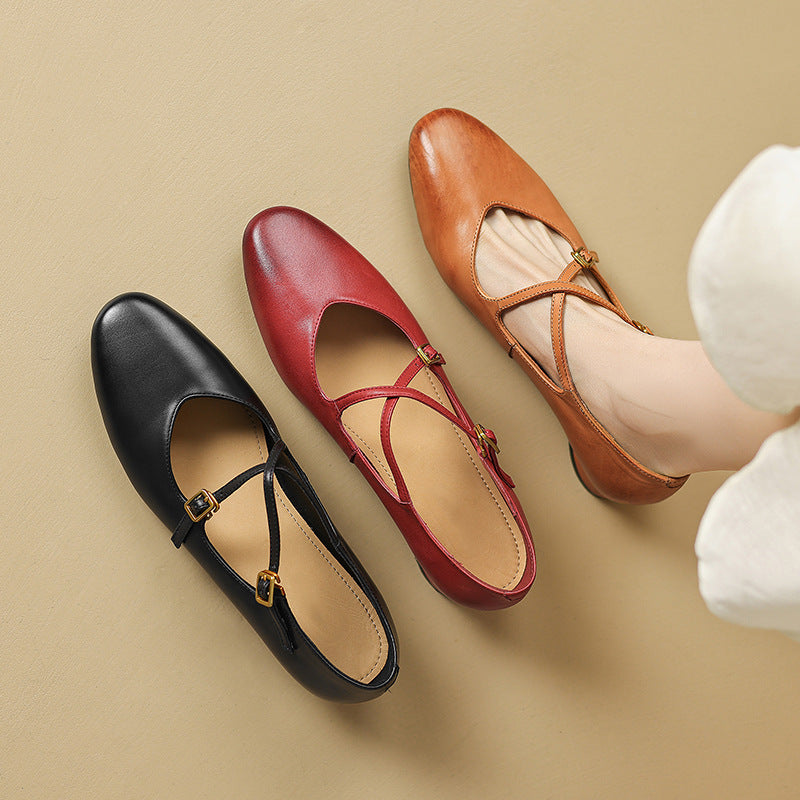 Esmira Genuine Leather Flats