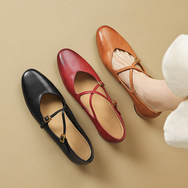 Esmira Genuine Leather Flats