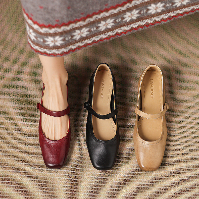Orelia Genuine Leather Flats