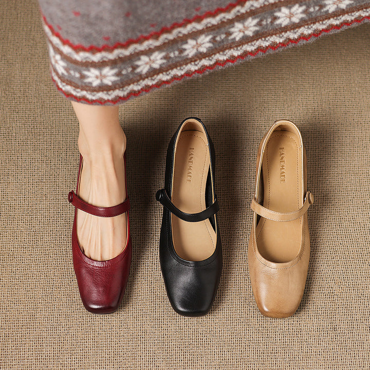 Orelia Genuine Leather Flats