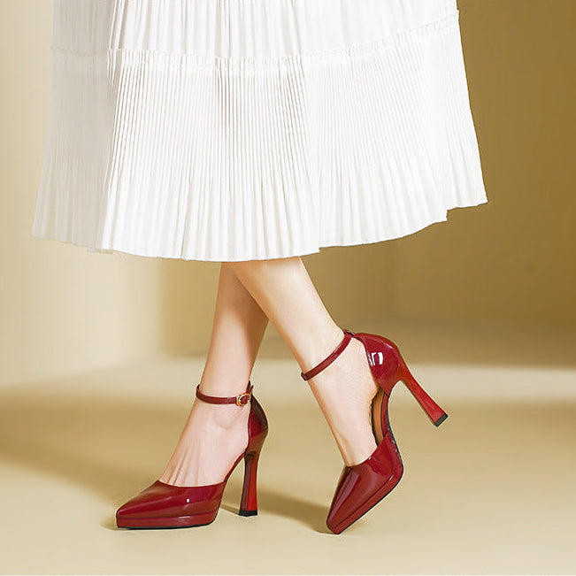 Evette Leather Heels