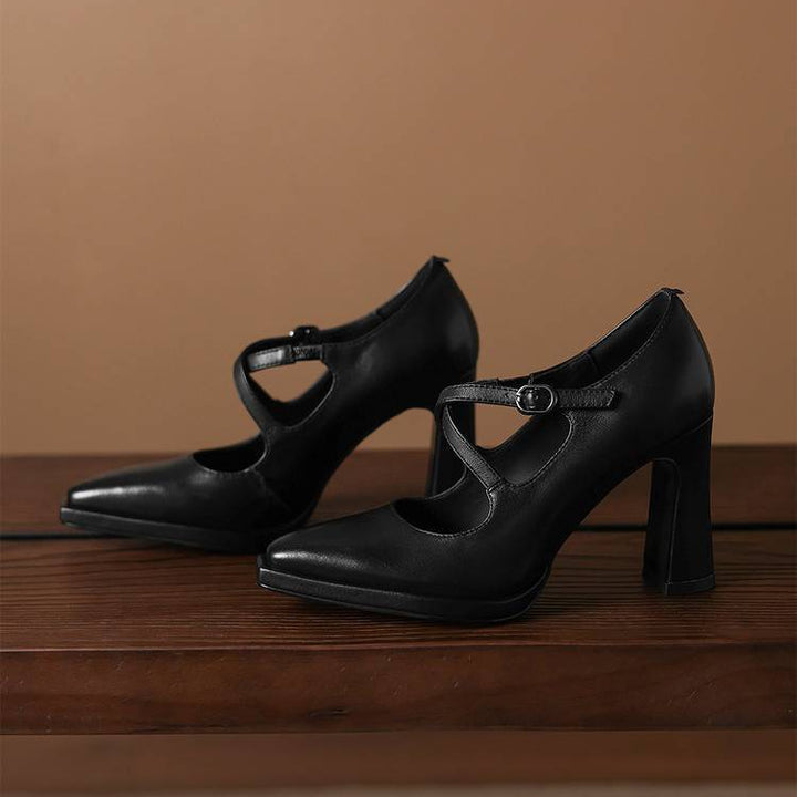 Elva Genuine Leather Heels