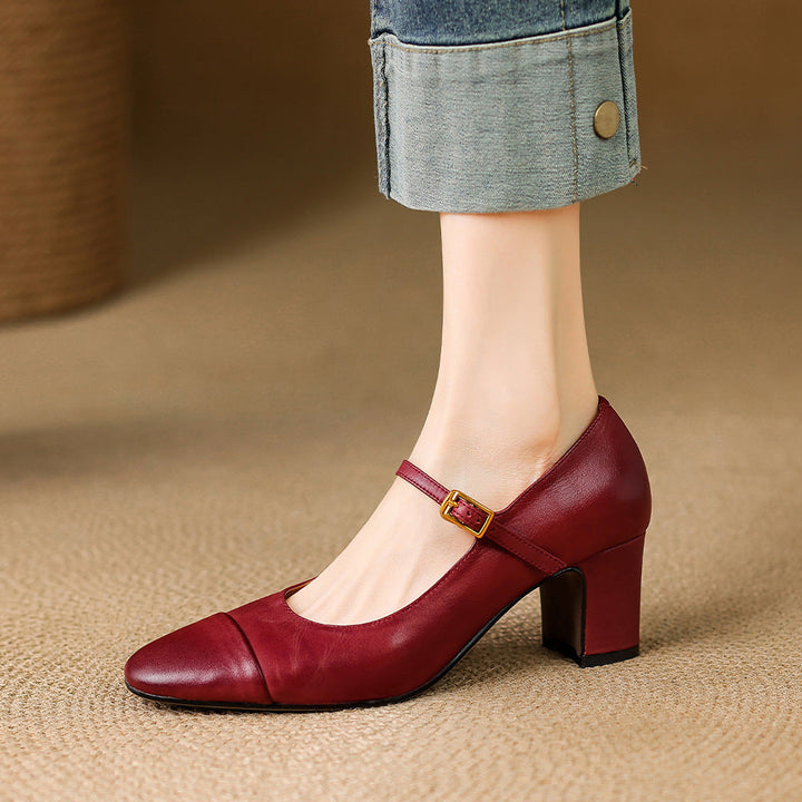 Estelle Genuine Leather Heels