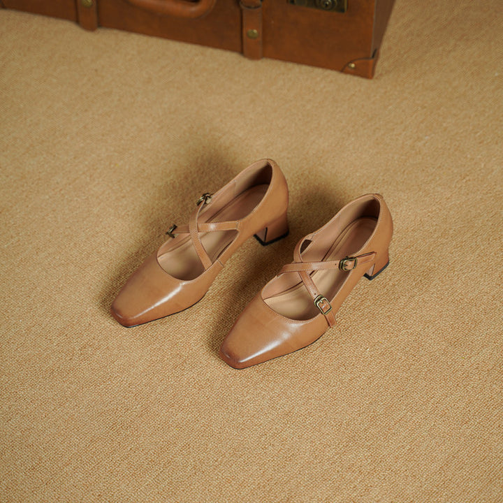 Auri Genuine Leather Heels