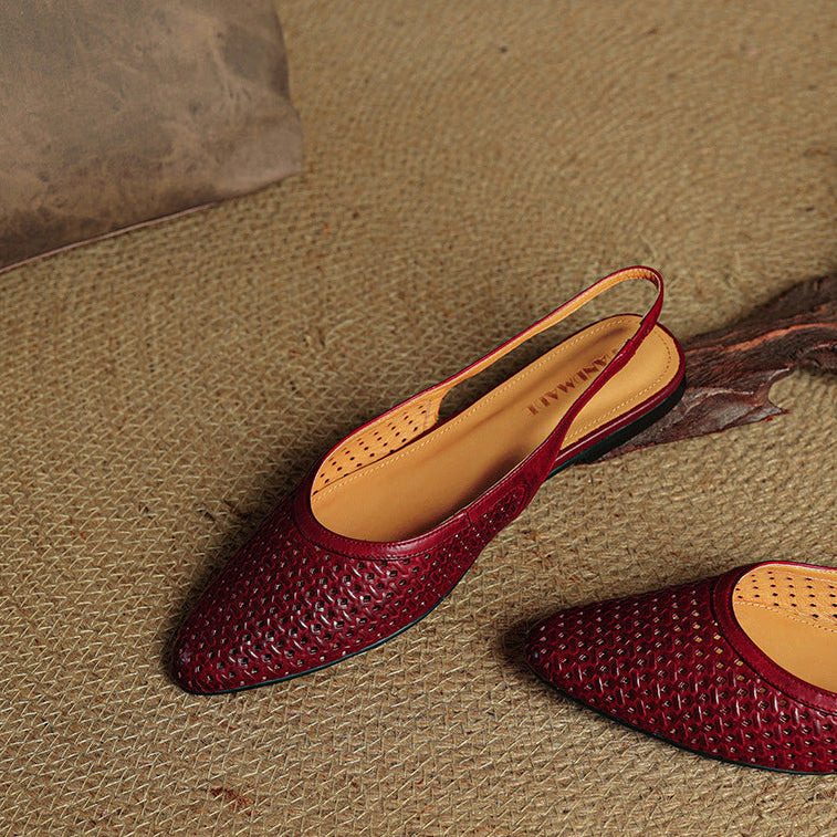 Mirale Genuine Leather Slingbacks
