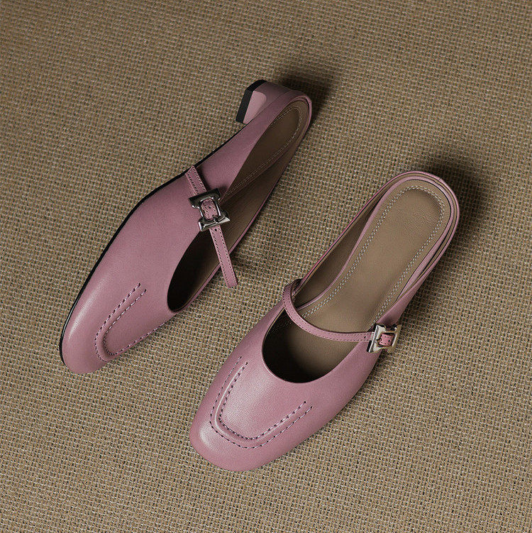 Elira Genuine Leather Mules