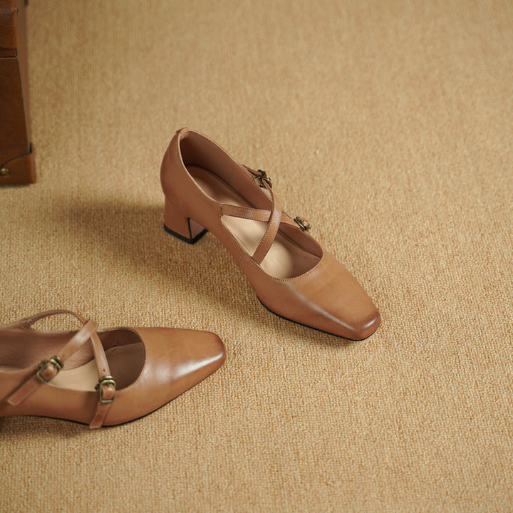 Auri Genuine Leather Heels