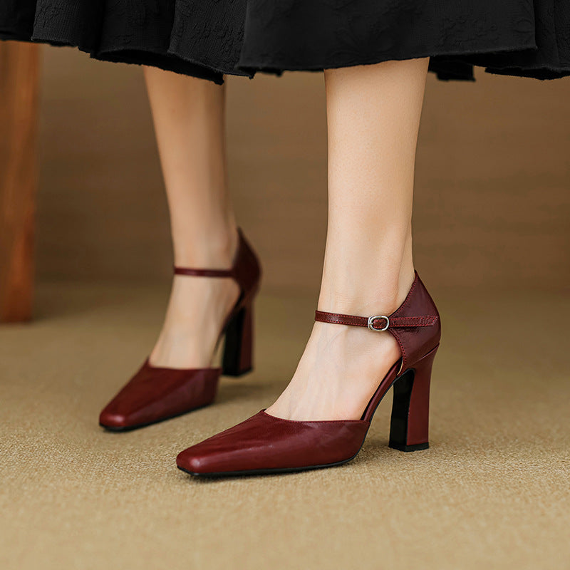 Velinia Genuine Leather Heels