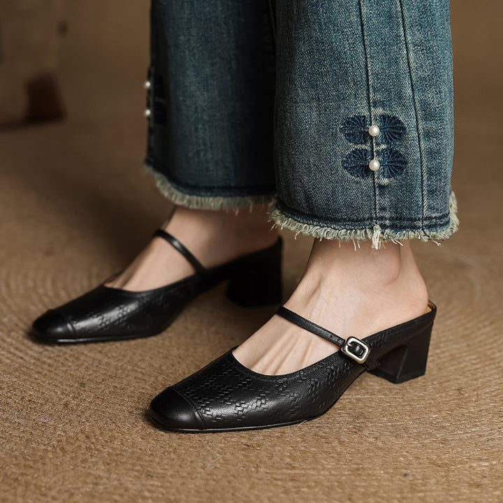 Vivette Genuine Leather Mules