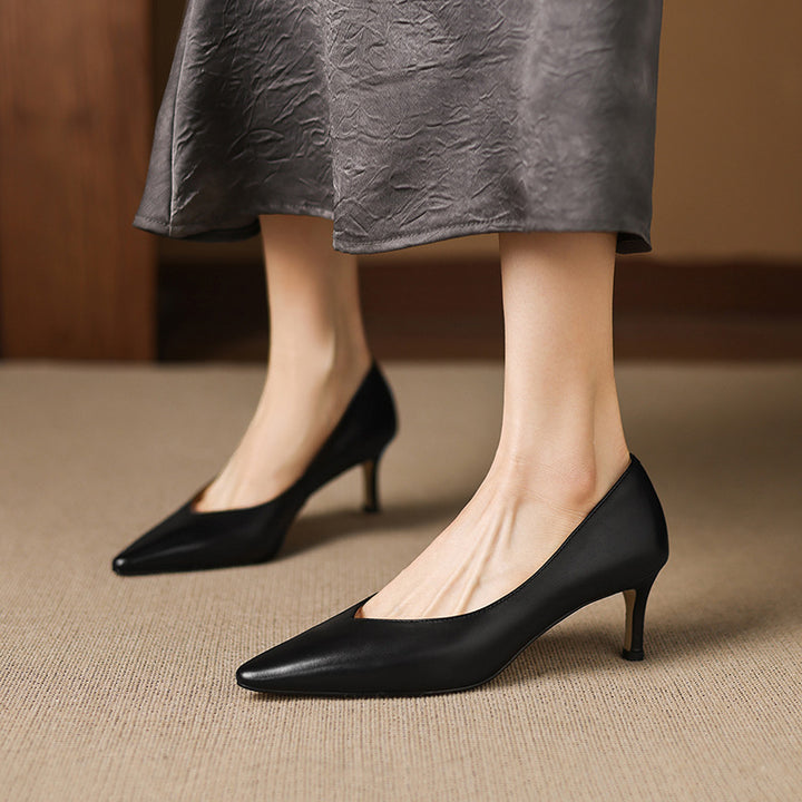 Lenora Genuine Leather Heels