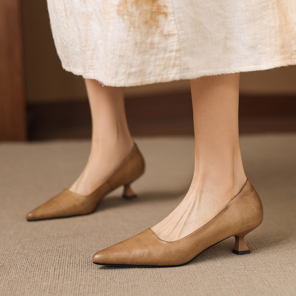 Calina Genuine Leather Heels