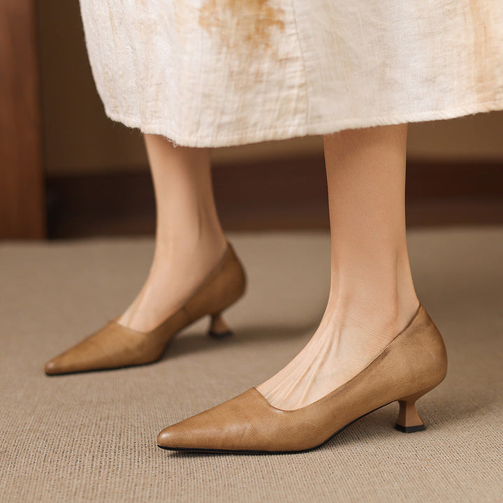 Calina Genuine Leather Heels