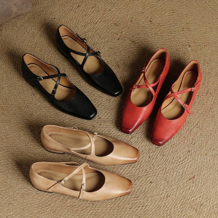 Lavina Genuine Leather Flats