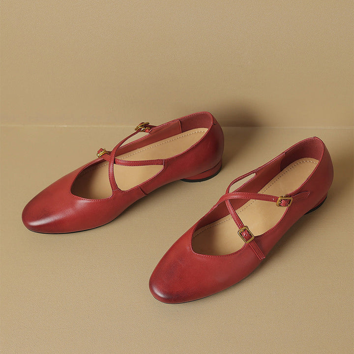 Esmira Genuine Leather Flats