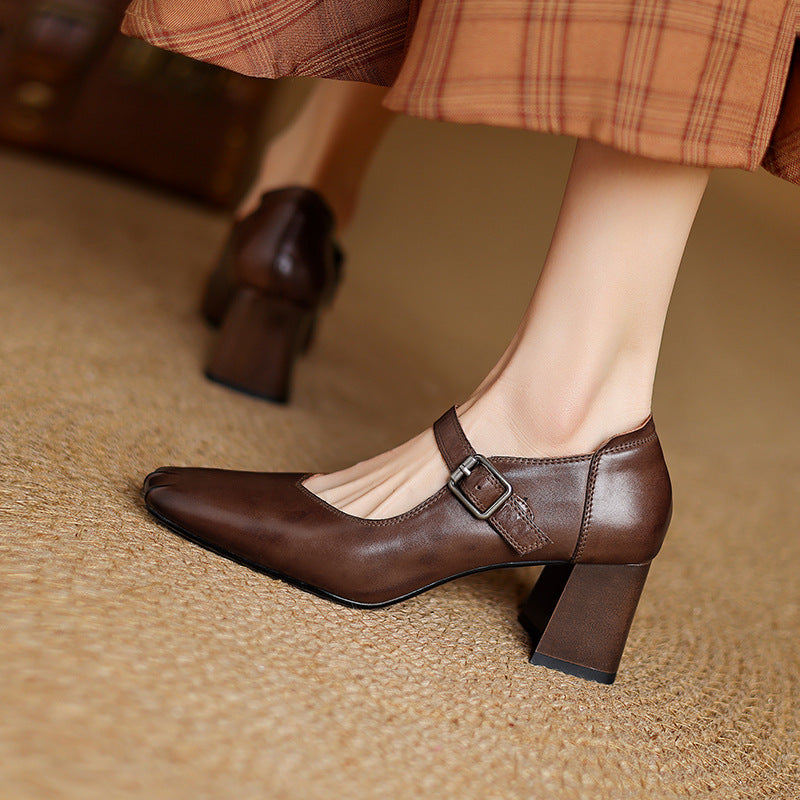 Cira Genuine Leather Heels