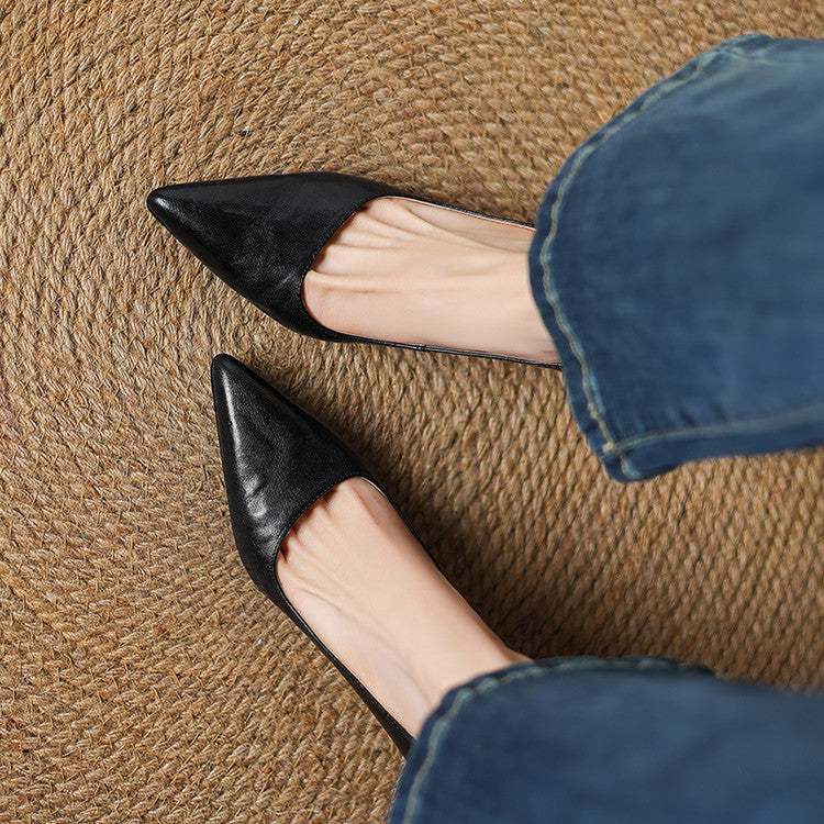 Valena Genuine Leather Heels