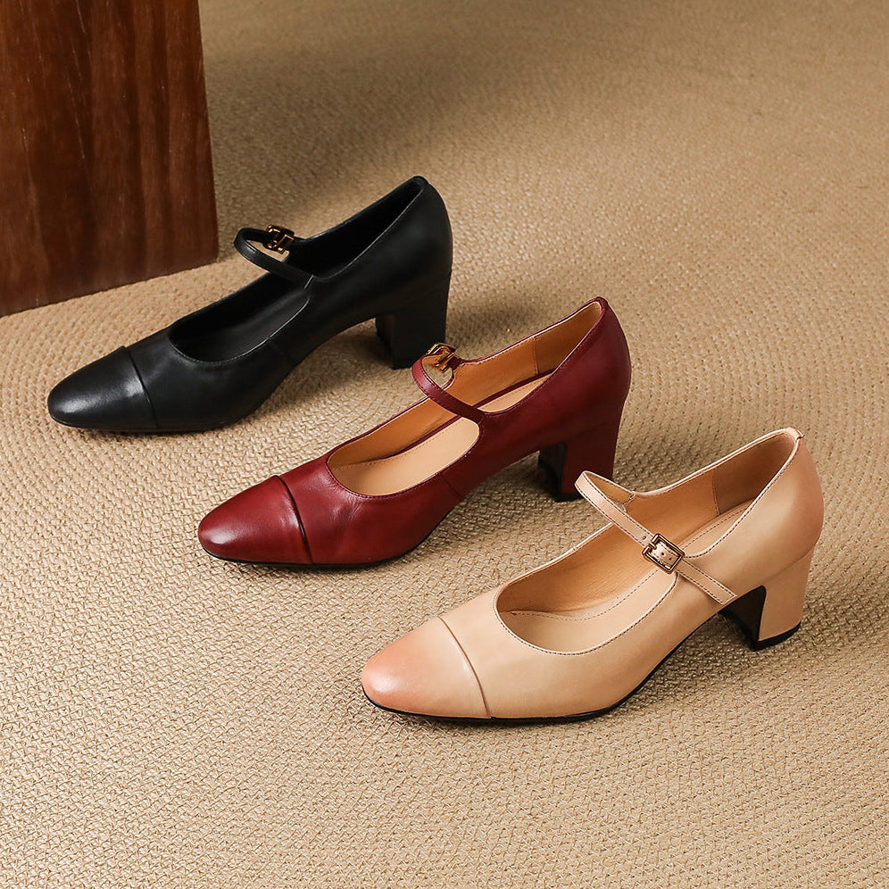 Estelle Genuine Leather Heels