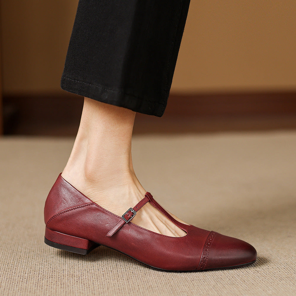 Elina Genuine Leather Flats