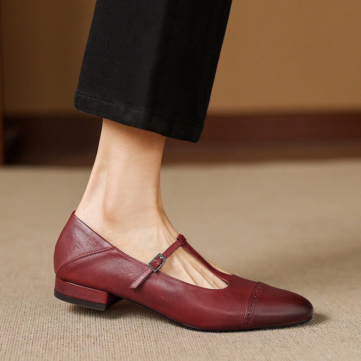 Elina Genuine Leather Flats