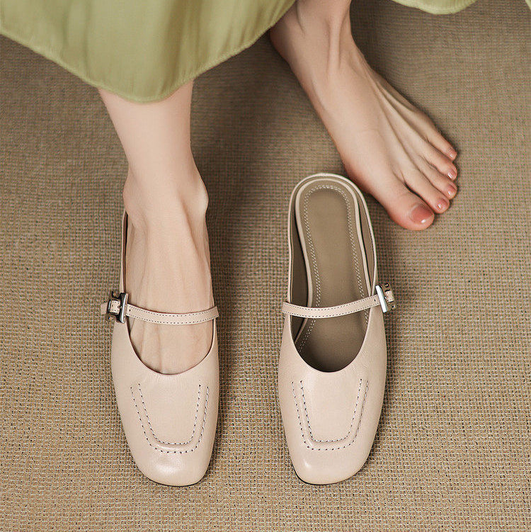 Elira Genuine Leather Mules