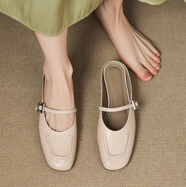 Elira Genuine Leather Mules
