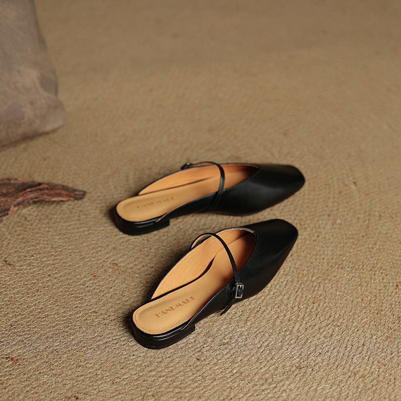 Virela Genuine Leather Mules