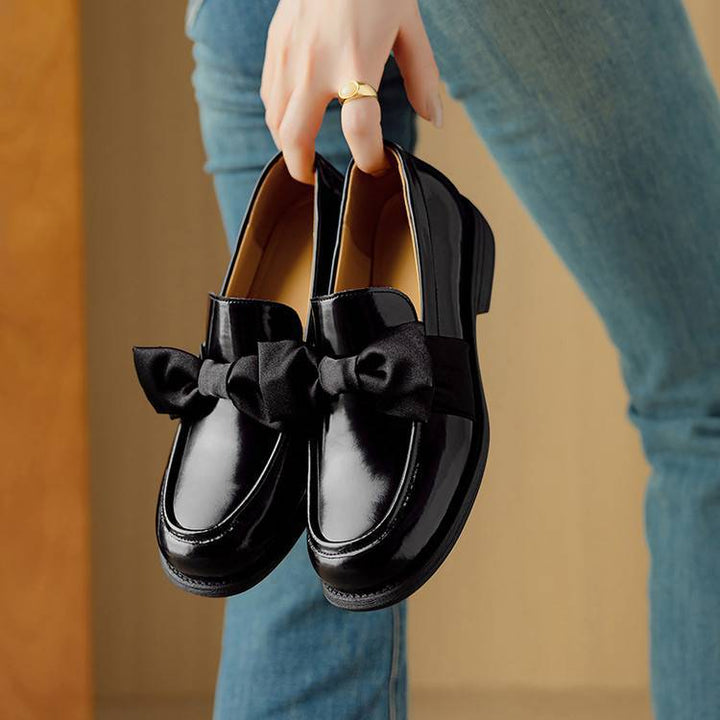 Noemi Genuine Leather Bow Loafers