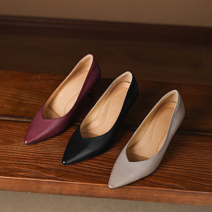 Lenora Genuine Leather Heels