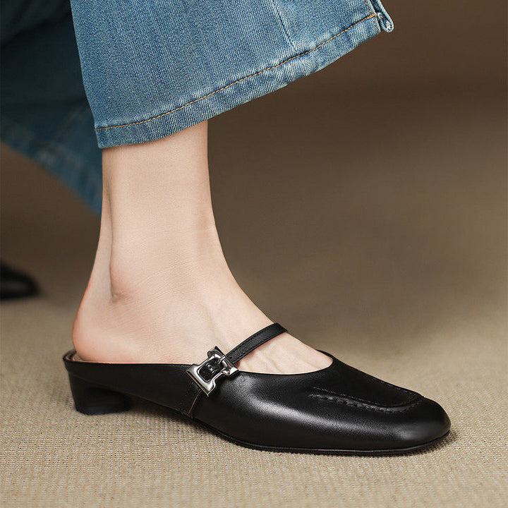 Elira Genuine Leather Mules