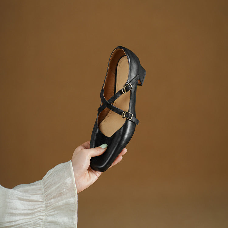 Auri Genuine Leather Heels