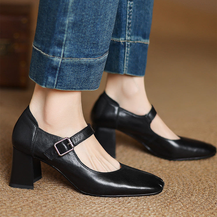 Cira Genuine Leather Heels