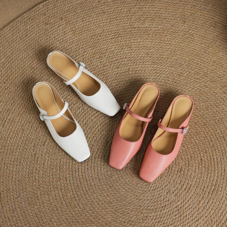Lisa Genuine Leather Mules