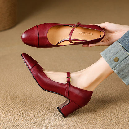 Estelle Genuine Leather Heels