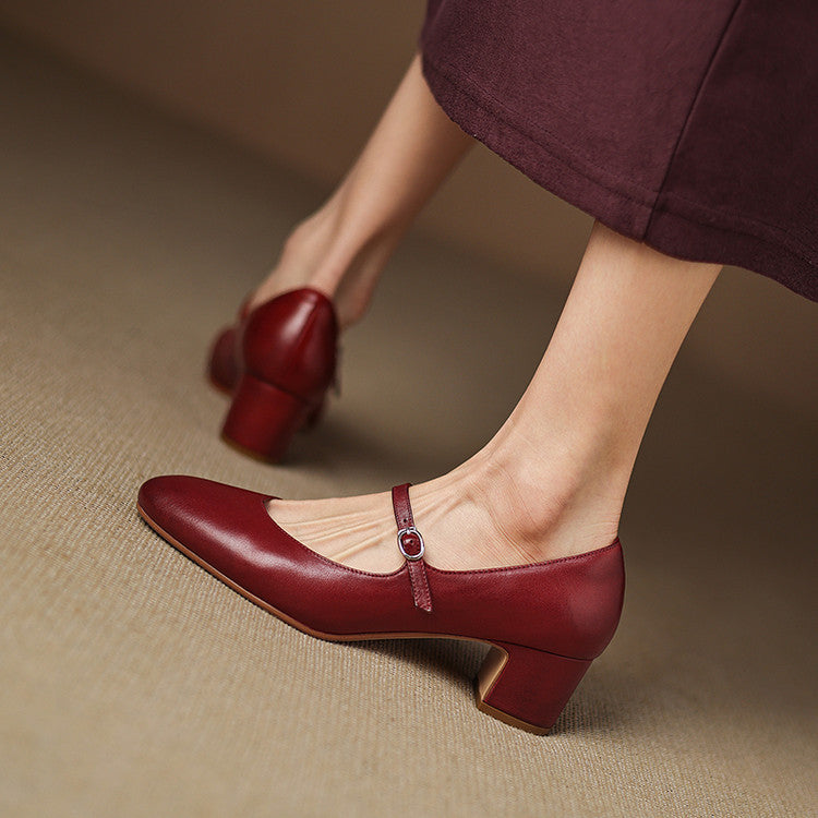Arelis Genuine Leather Heels
